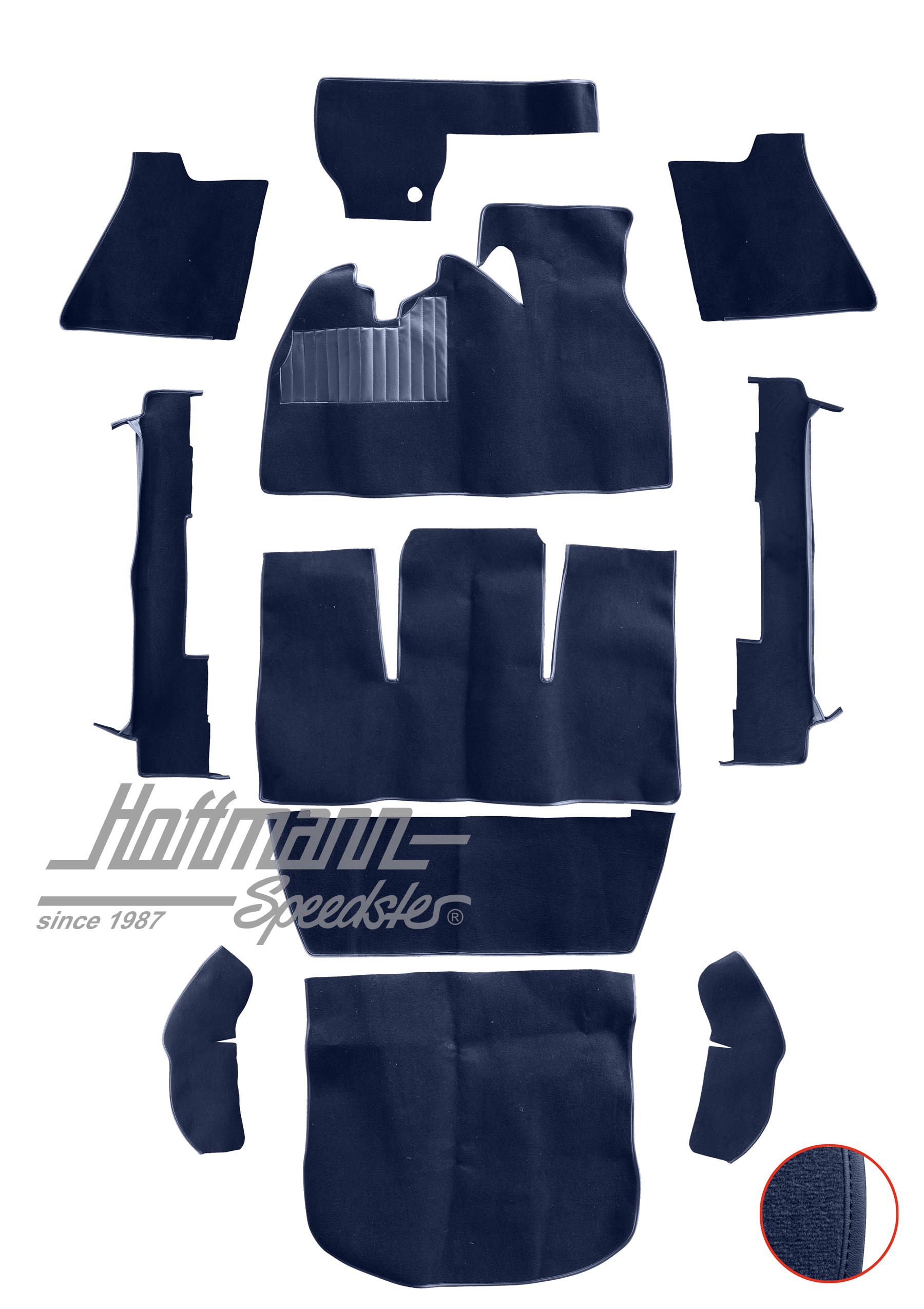 Juego de alfombrillas, Escarabajo Sedán, 1302, azul |  | 026-5624