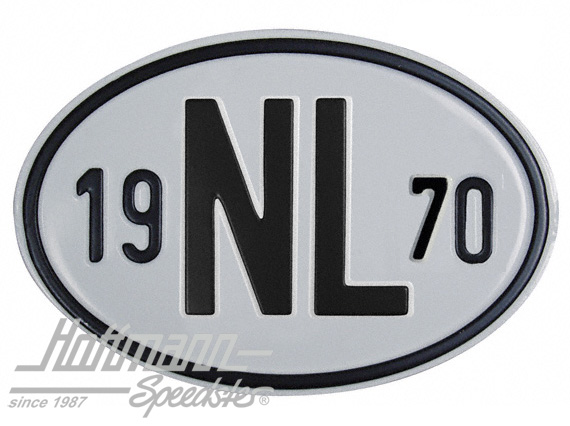 Placa de nacionalidad "NL" (Holanda), "1970", aluminio |  | 020-2391-70