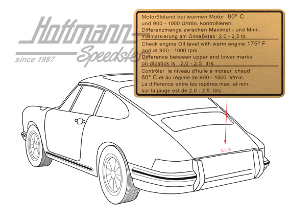 Pegatina "Ölstand" (nivel de aceite), 911 SC, 78-80                                                 