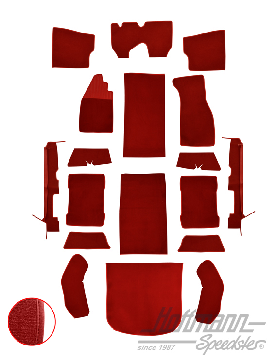 Juego de alfombrillas, Escarabajo Sedán, 8.72-, rojo |  | 026-5826