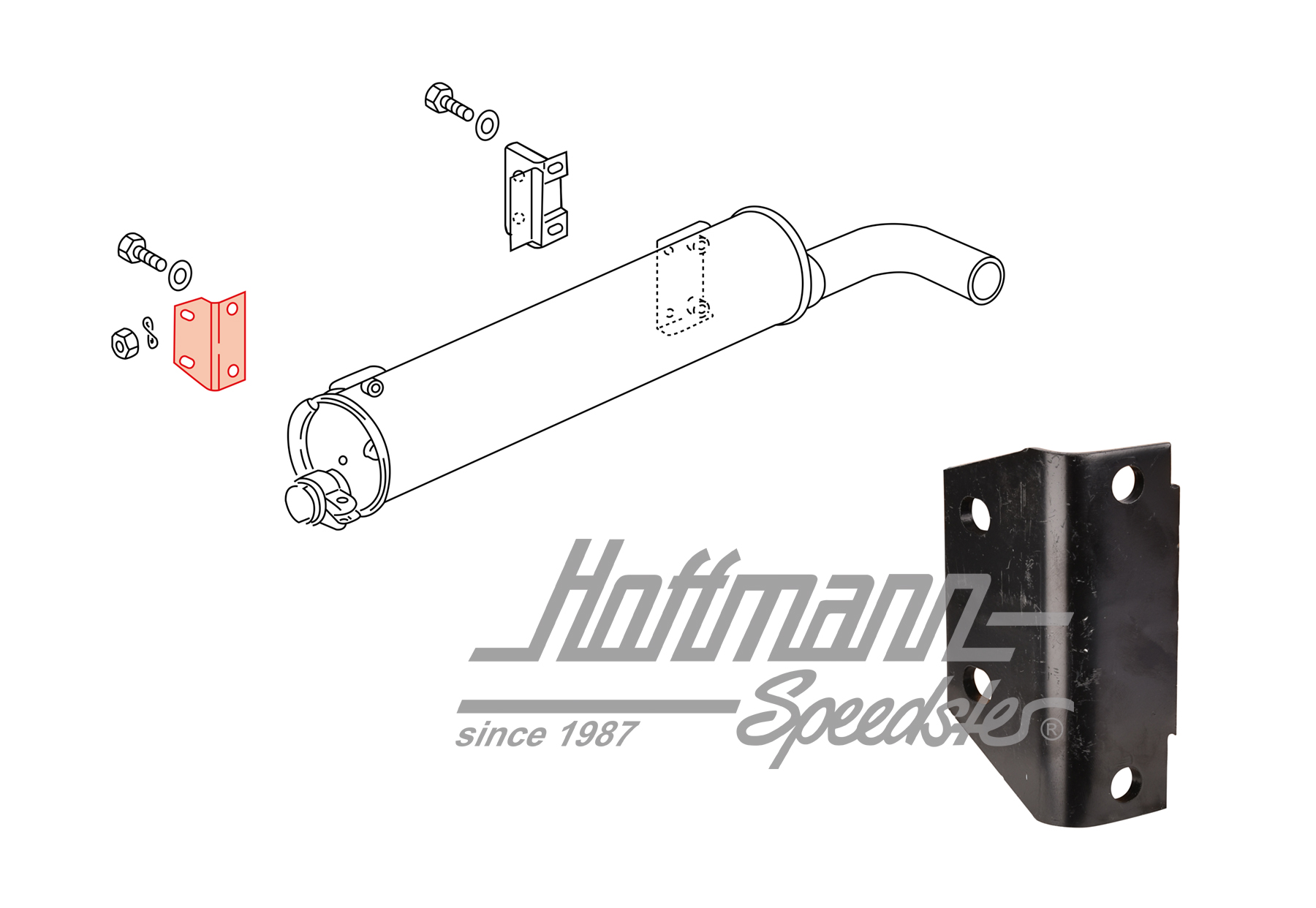 Soporte, escape, 1.6-1.7, Diesel, izquierda | 033 251 368 | 320-3423-01