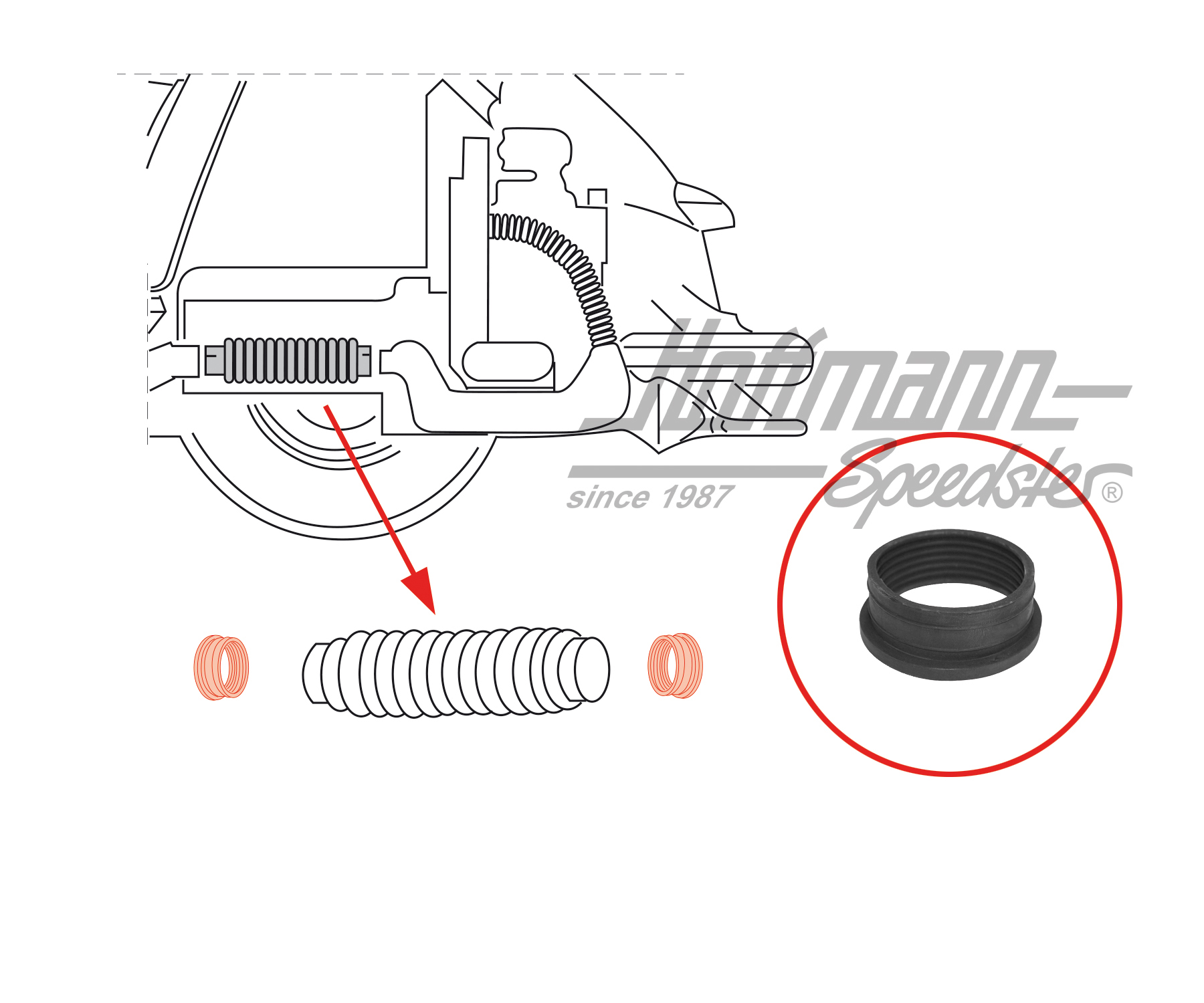 Junta, tubo flexible de calefacción | 111 819 945 | 020-0255