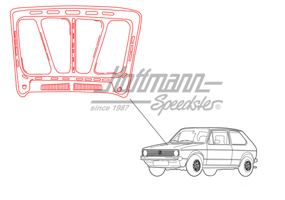 Capó motor, Golf 1 | 175 823 031 C | 185-1900