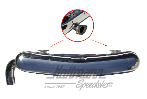 Escape deportivo, acero inoxidable, 1 x 70 mm, 73-75                                                