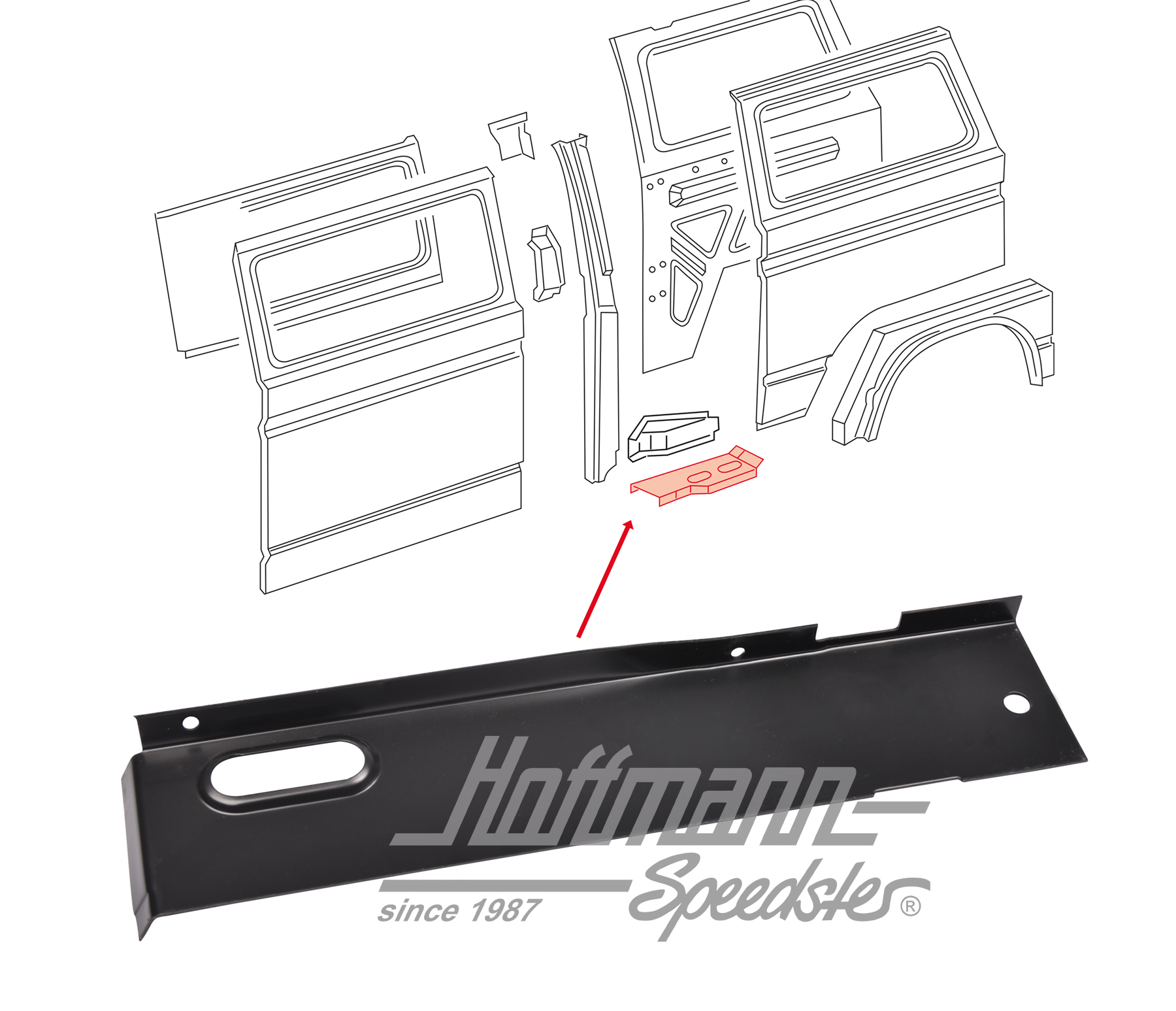 Chapa de refuerzo, pilar C, inferior, derecha | 251 809 438 | 390-1100-32