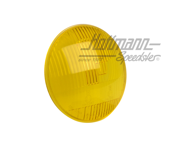 Cristal de faro, Karmann Ghia, 8.69-7.74, Hella, giallo | 9ES 077 296-001G | 063-2230-42