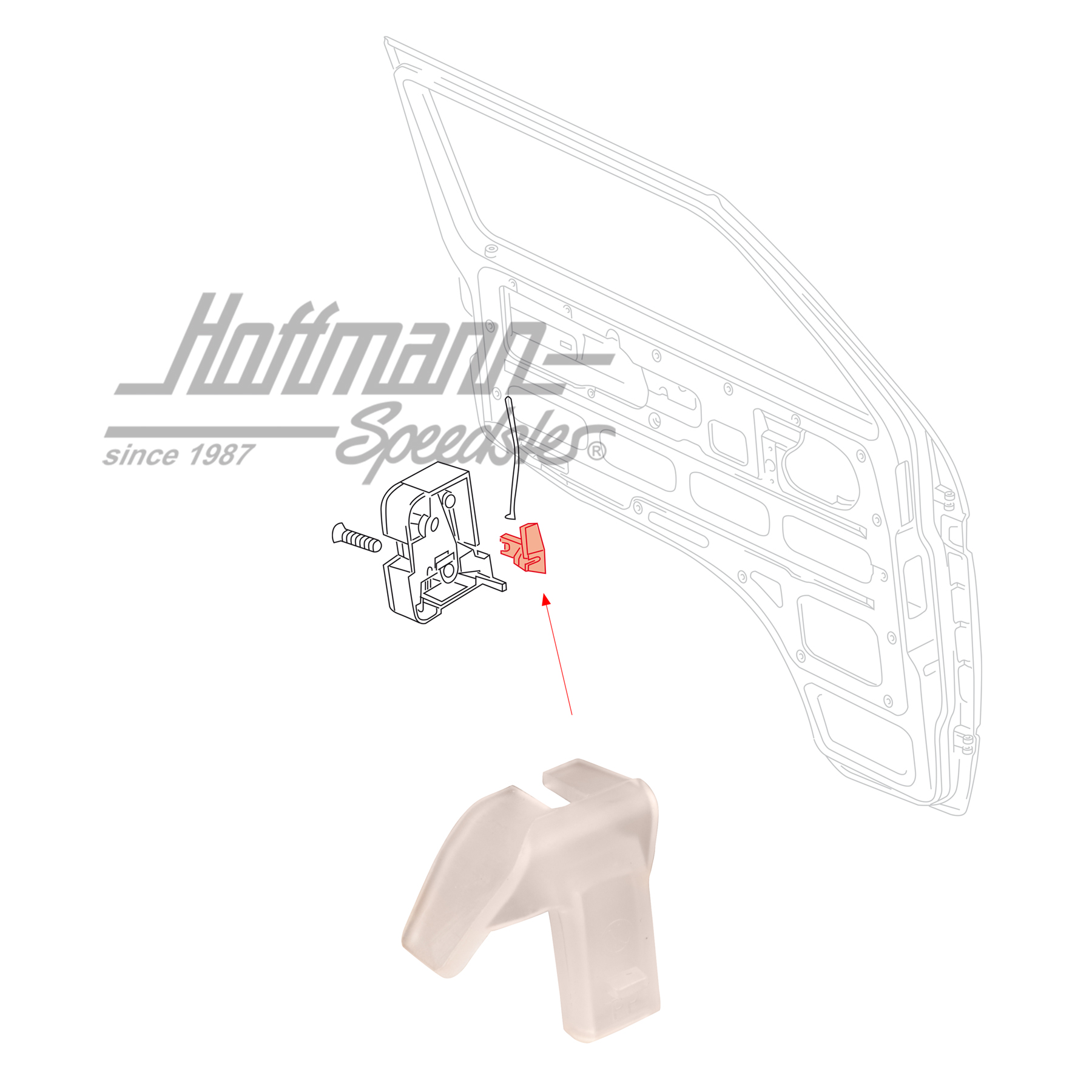 Clip, barra de tracción, botón de bloqueo de la puerta
, izqda. | 251 837 079 | 360-4130-01