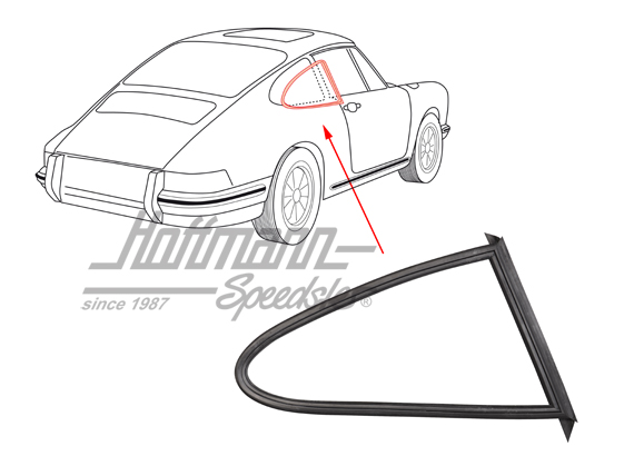 Junta, cristal lateral, 78-89, derecha | 911 543 036 01 | 515-0975-12