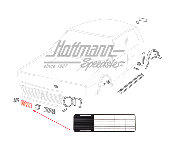 Embellecedor, máscara frontal, inferior, abierta, izquierda | 171 853 661 | 180-0490-01