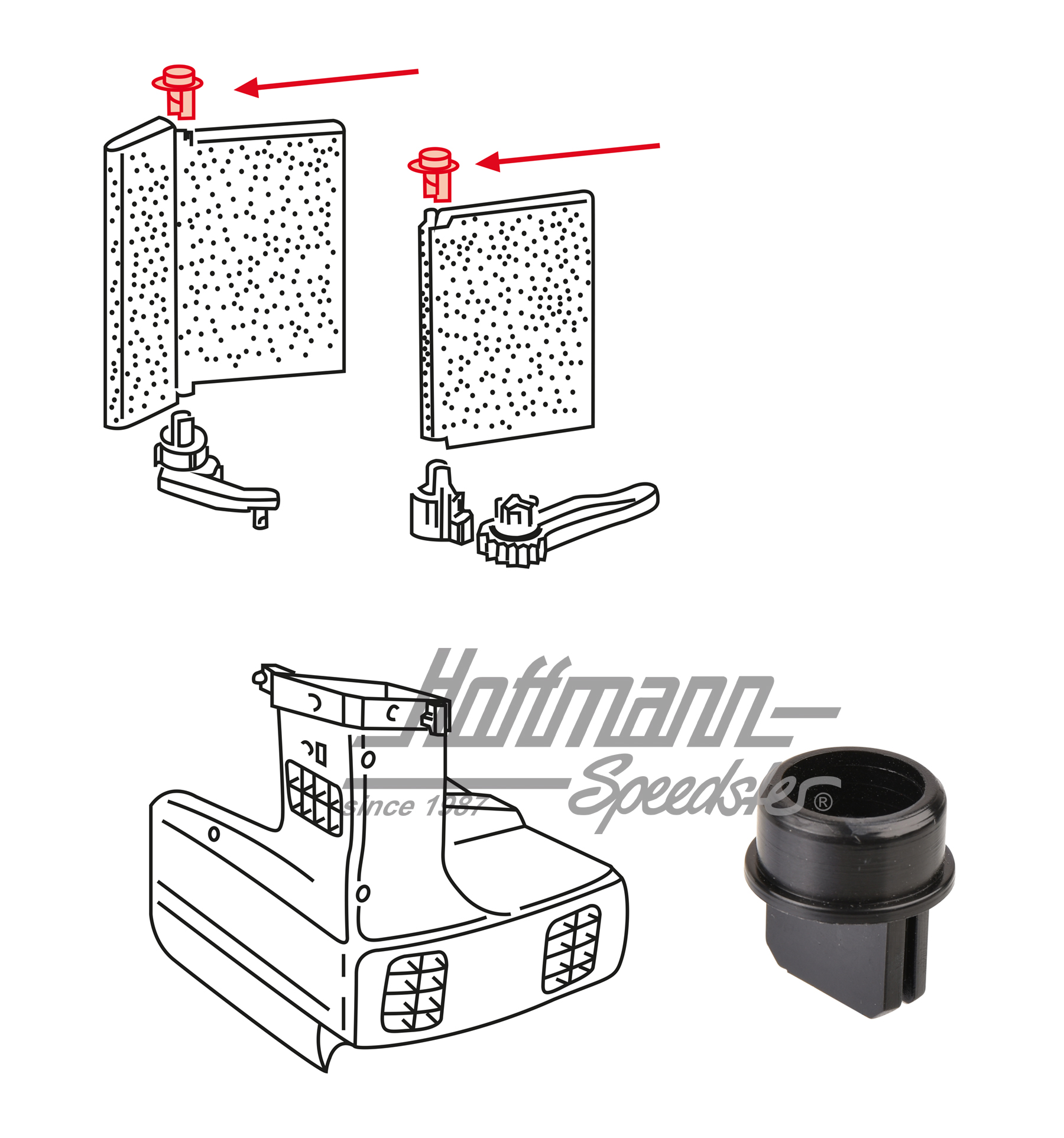 Soporte, superior, aleta del calentador, Golf 2/3 | 191 819 135 | 208-1544-30