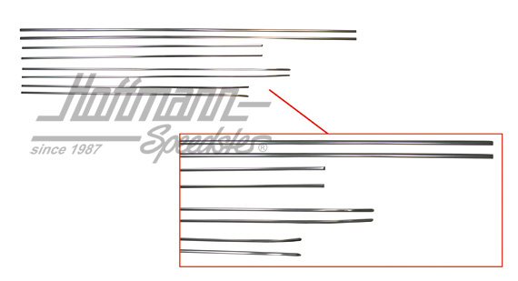 Kit de molduras, de 8 piezas, Golf 1, color plata | 171 898 111 S | 180-1180