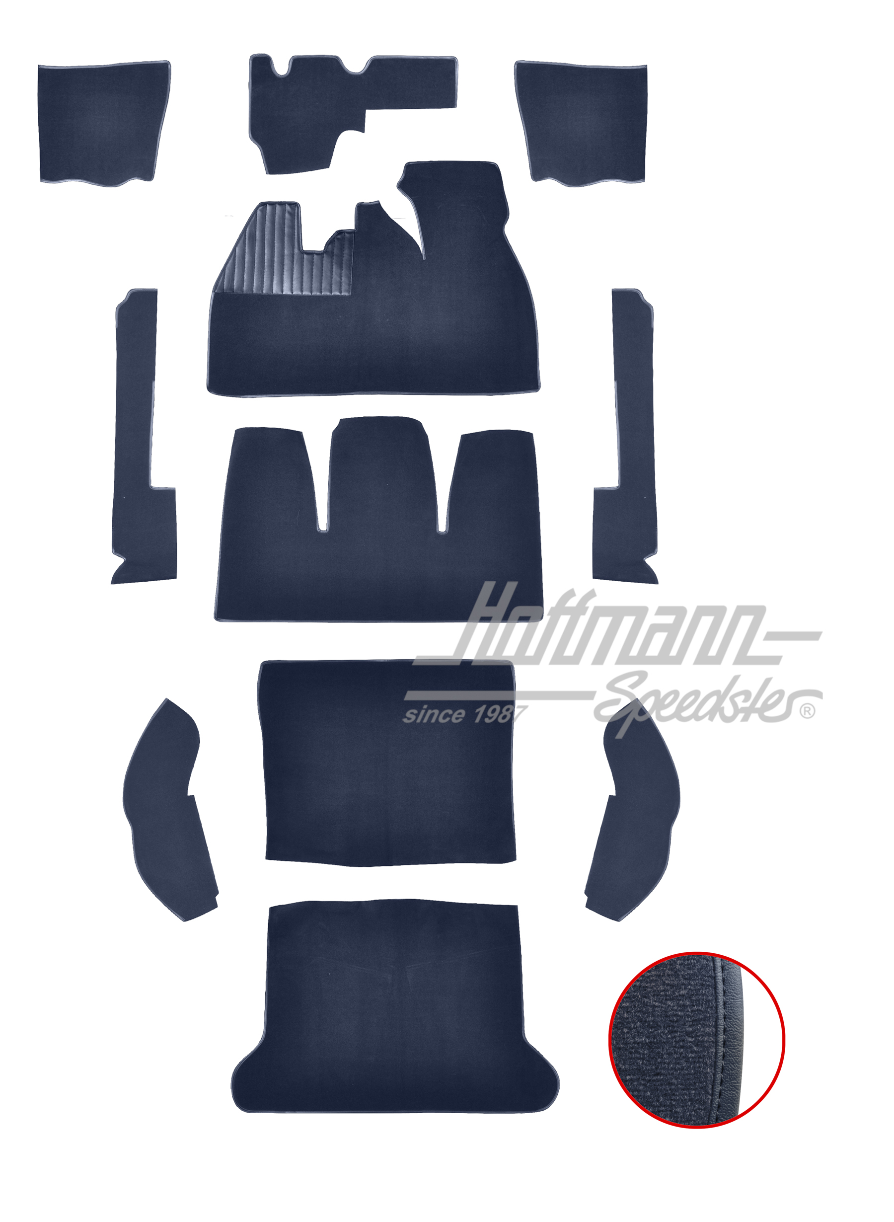 Juego de alfombrillas, Escarabajo Sedán, 8.61-7.68, azul |  | 026-5424