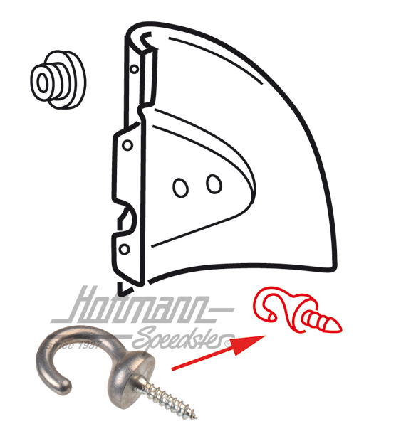 Ganchos, funda gusdapolvo / cubierta de bisagra | 151 871 445 | 020-4710-30