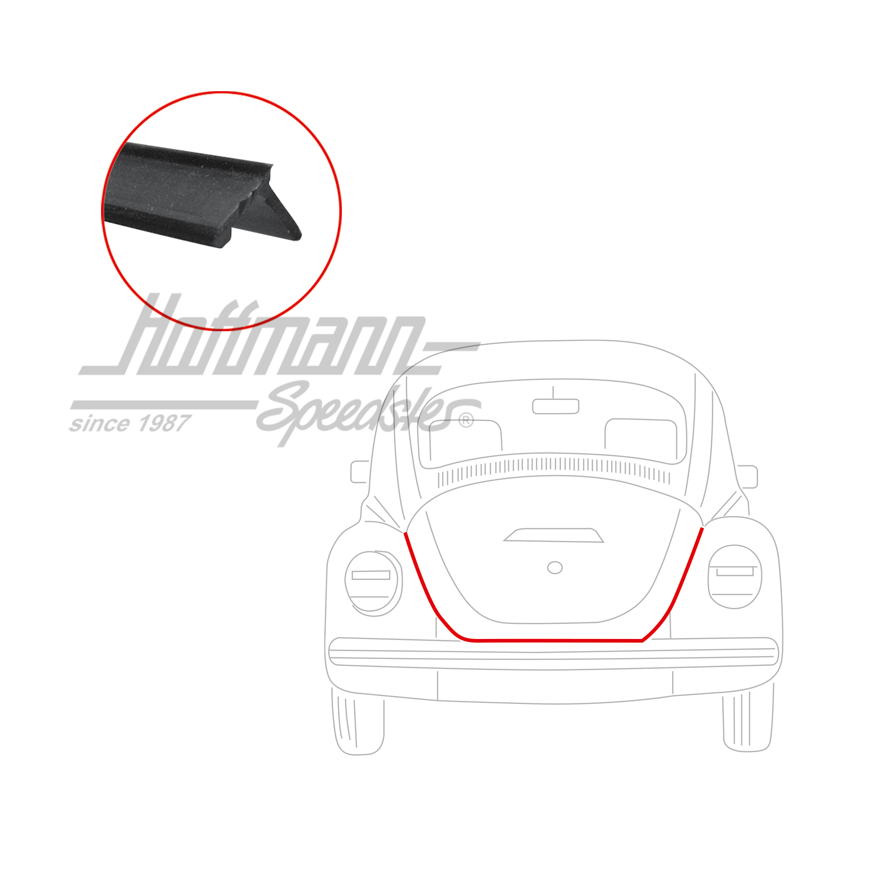 Junta de capó del motor, 8.66-, original | 111 827 705 | 020-5103-07