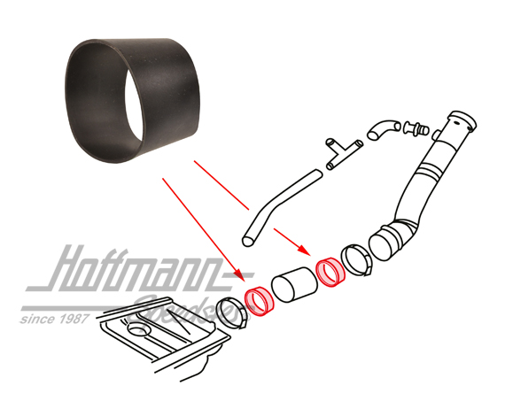 Junta, tubo de la boquilla de llenado, 5.68- | 113 201 215 | 020-5006