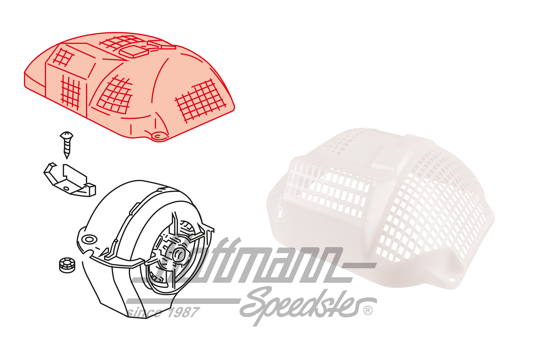 Rejilla de protección caída de hojas, ventilación, Golf 1 | 171 819 099 A | 180-1385-20