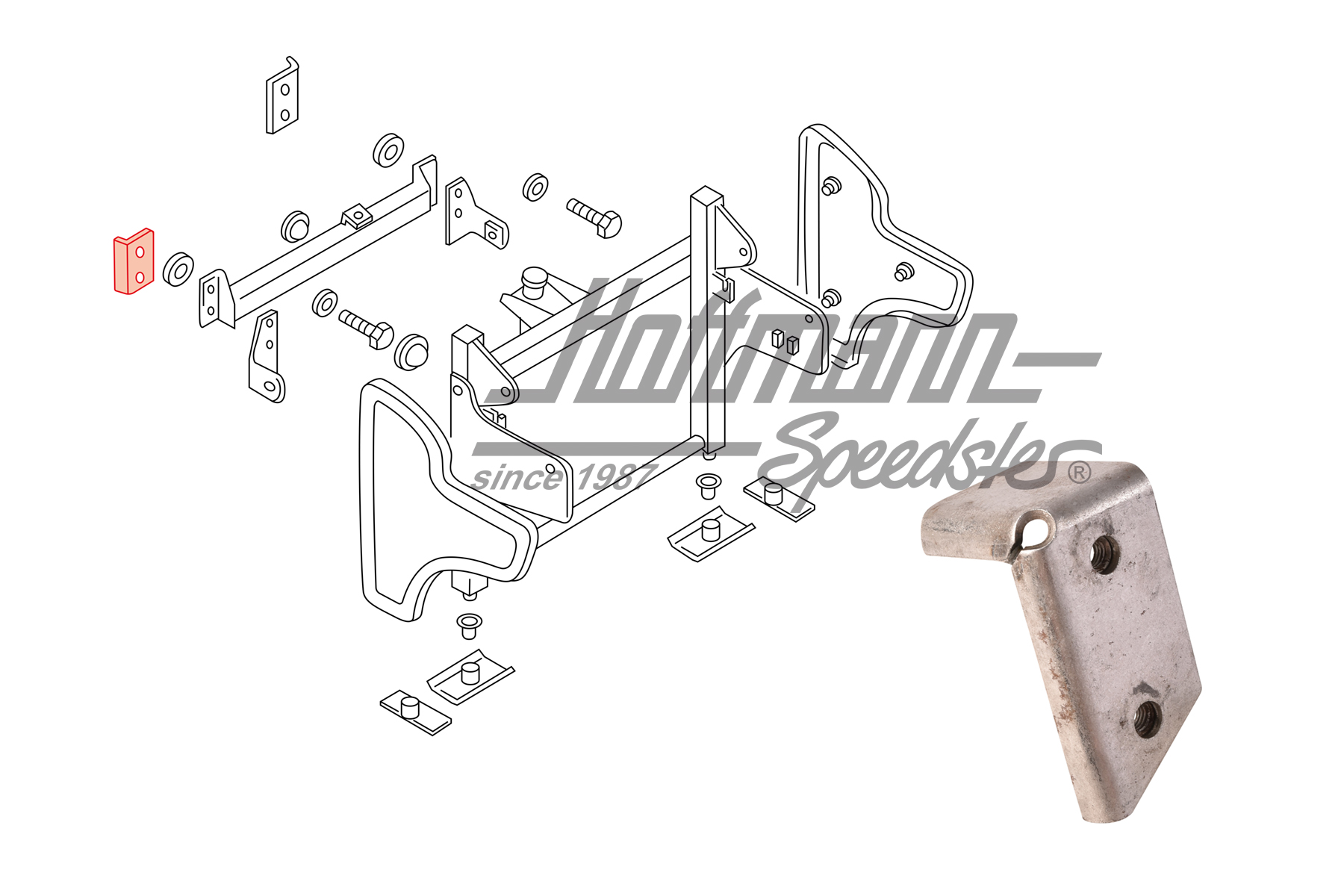 Placa de refuerzo, asiento rebatible, izquierda | 255 887 401 A | 360-6240-01