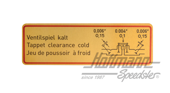 Pegatina, juego de válvulas en frío, 356/912 | NLA 70100100 | 510-7950-14