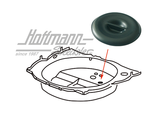 Caperuza de cierre, bandeja de rueda de repuesto, Ø40mm | 411 809 131 | 020-5297-02