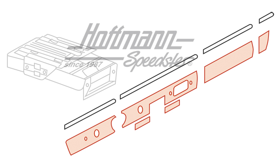 Embellecedor, cuadro de instrumentos, 65-68, aluminio
                                             