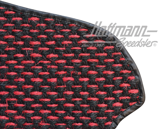 Alfombrillas, fibra de coco, 67-72, rojo / negro                                                    
