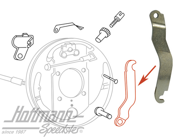 Palanca, cable del freno de mano, T1/T2, 55-71, derecho | 211 609 614 B | 089-2675-12