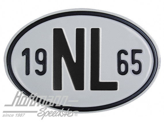Placa de nacionalidad "NL" (Holanda), "1965", aluminio |  | 020-2391-65