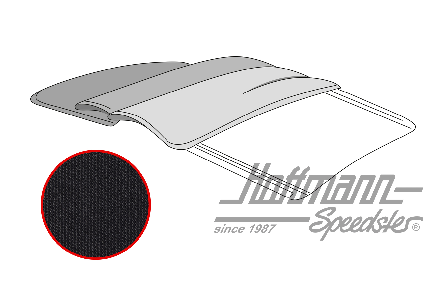 Funda de techo plegable, Furgoneta T1, Tela, negra | 22-2115-30 | 098-1262-11