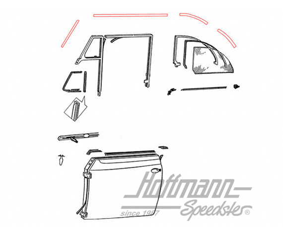 Juntas, PILAR A / capota y marco cromado | 151 871 357 B | 020-5053