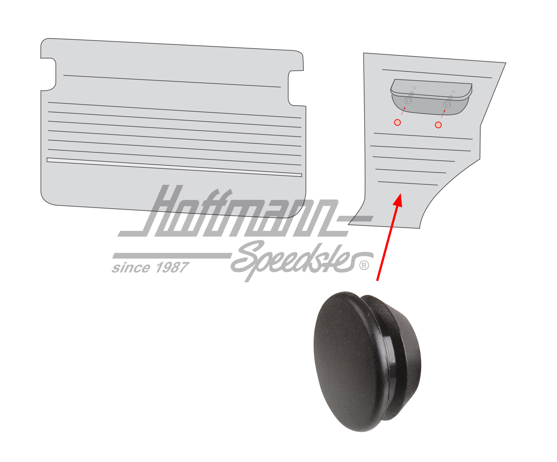 Caperuza, apoyabrazos
, posterior, Furgoneta T2, 76-79 | 221 867 225 | 098-0172-10