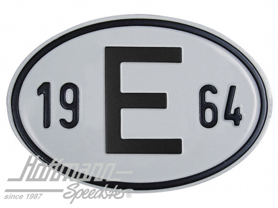 Placa de nacionalidad "E" (España), "1964", aluminio |  | 020-2403-64