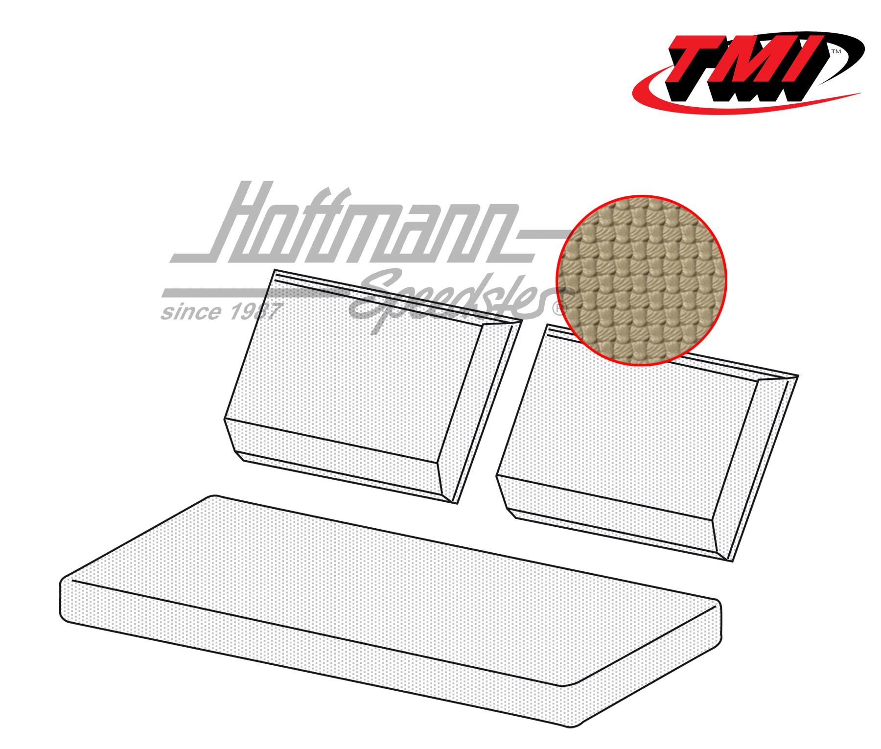 Fundas de asiento, banco trasero, Kübel, beige (tejido de cesta) | 43-1417-04 | 080-5063-04