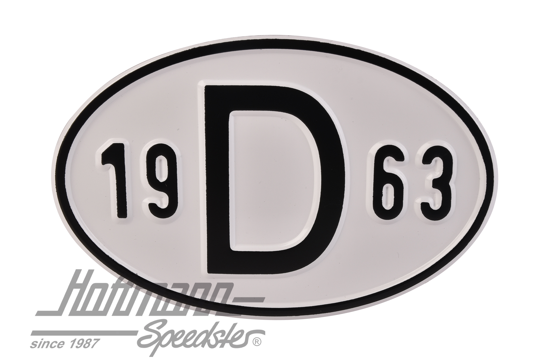 Placa de nacionalidad "D" (Alemania), "1963", aluminio |  | 020-2396-63