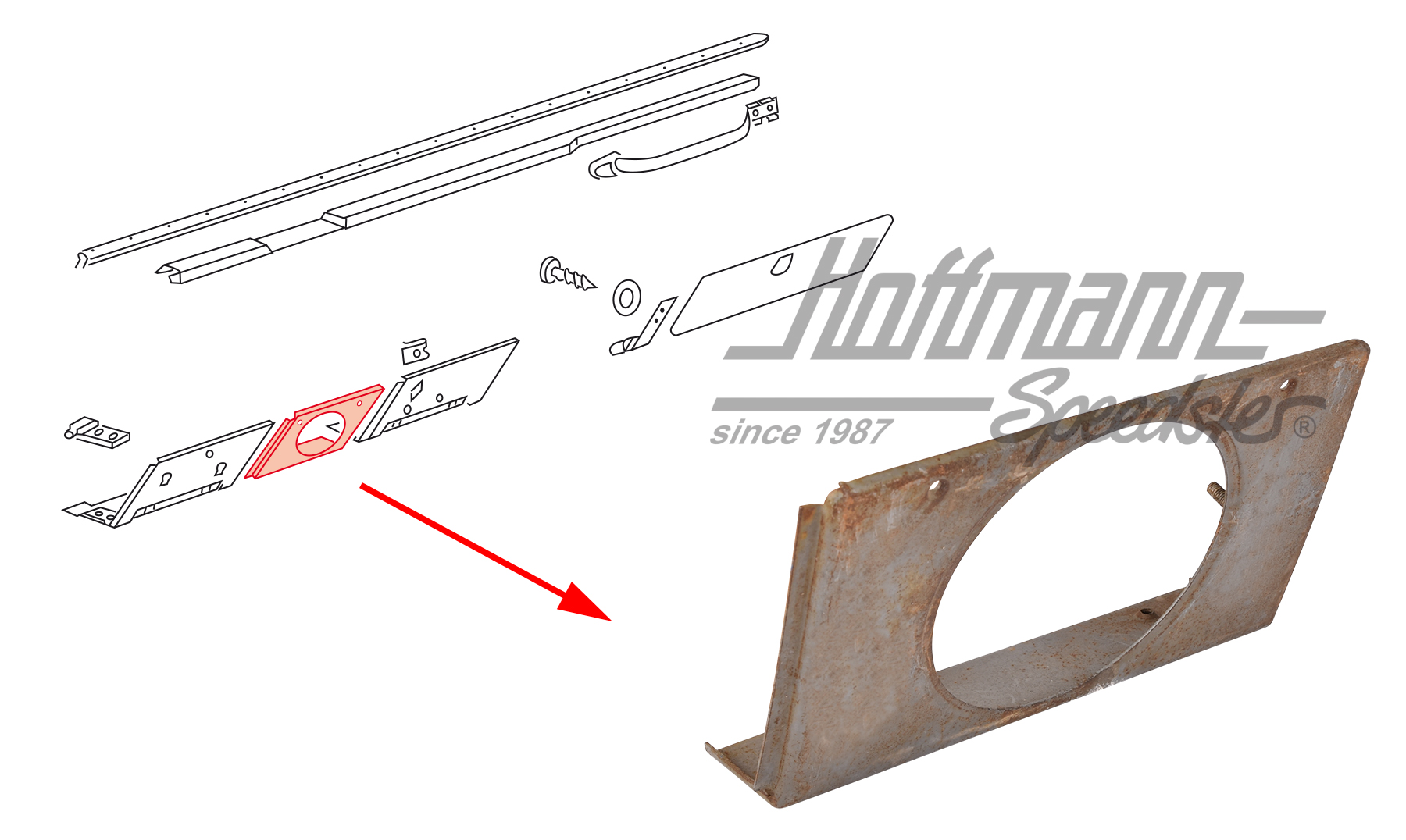 Chapa de soporte, inferior, t
ablero de a bordo
 | 181 857 857 | 080-0640-10