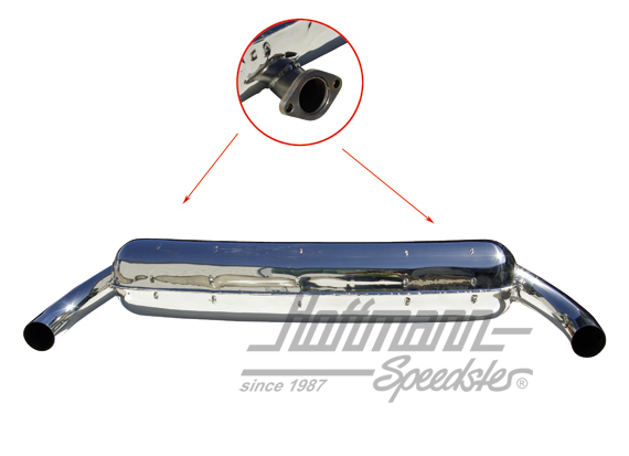 Escape deportivo, acero inoxidable, 2 x 70 mm, 73-75 | 92.511SD | 520-3460