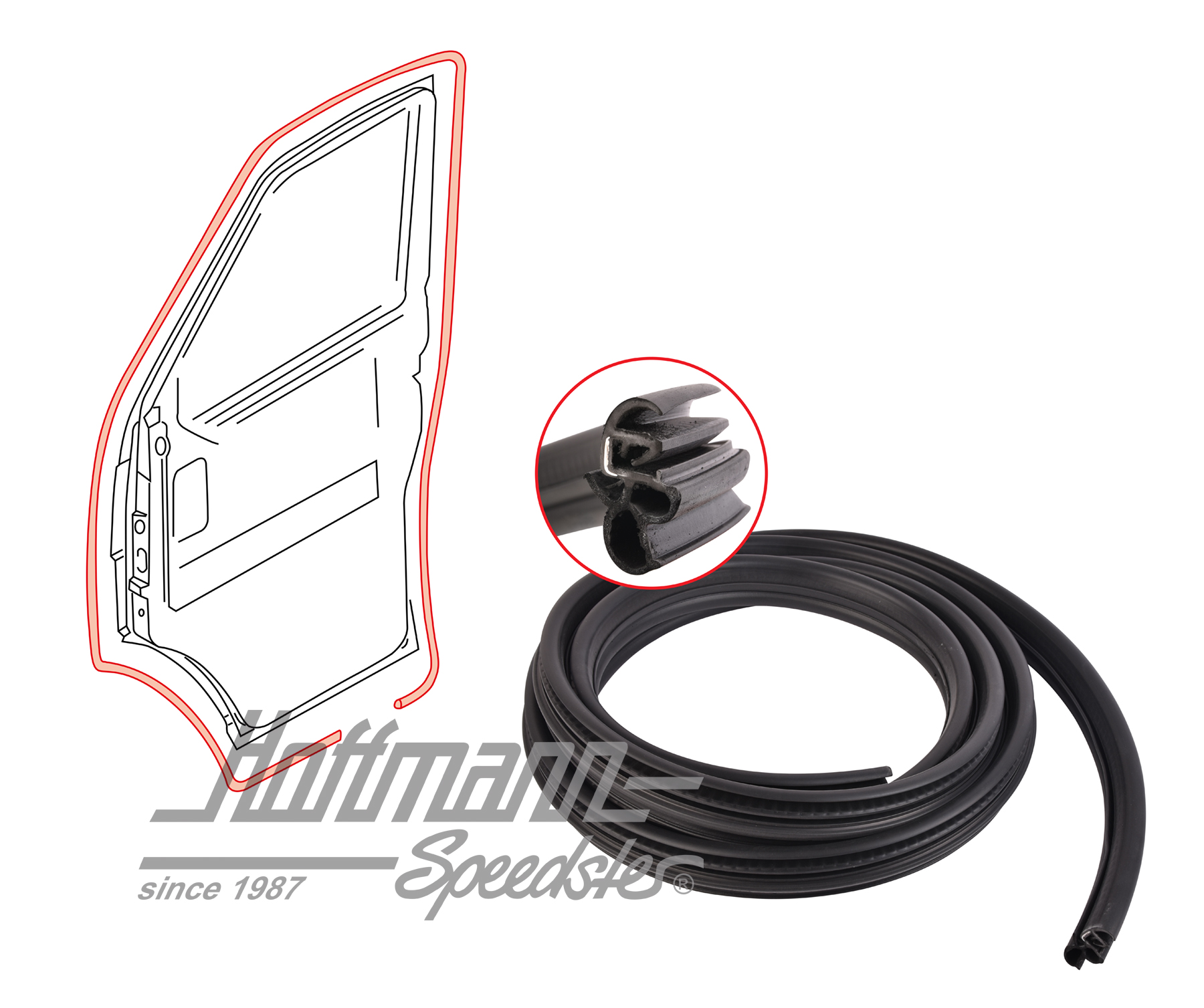 Junta de puerta, Furgoneta T4, izquierda/derecha | 7D0 837 911 | 408-1410-20