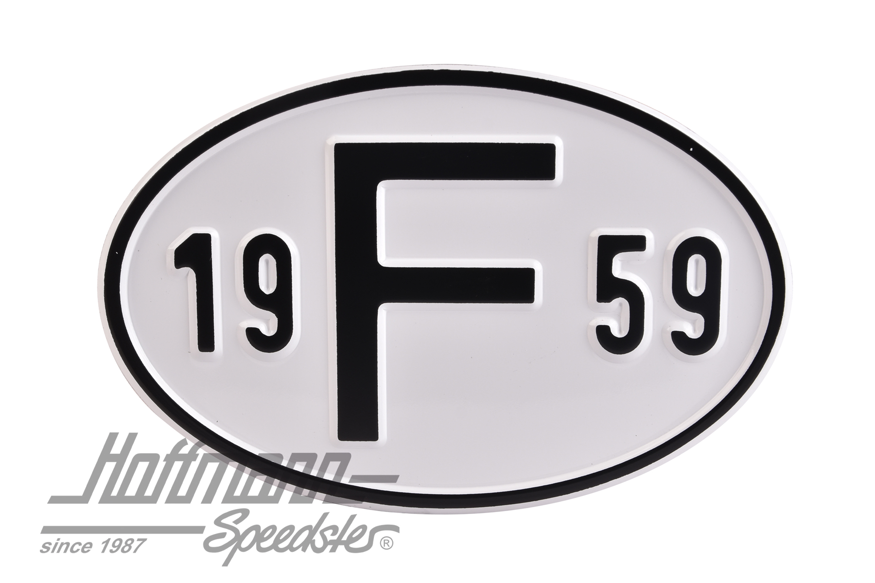 Placa de nacionalidad "F" (Francia), "1959", aluminio |  | 020-2399-59