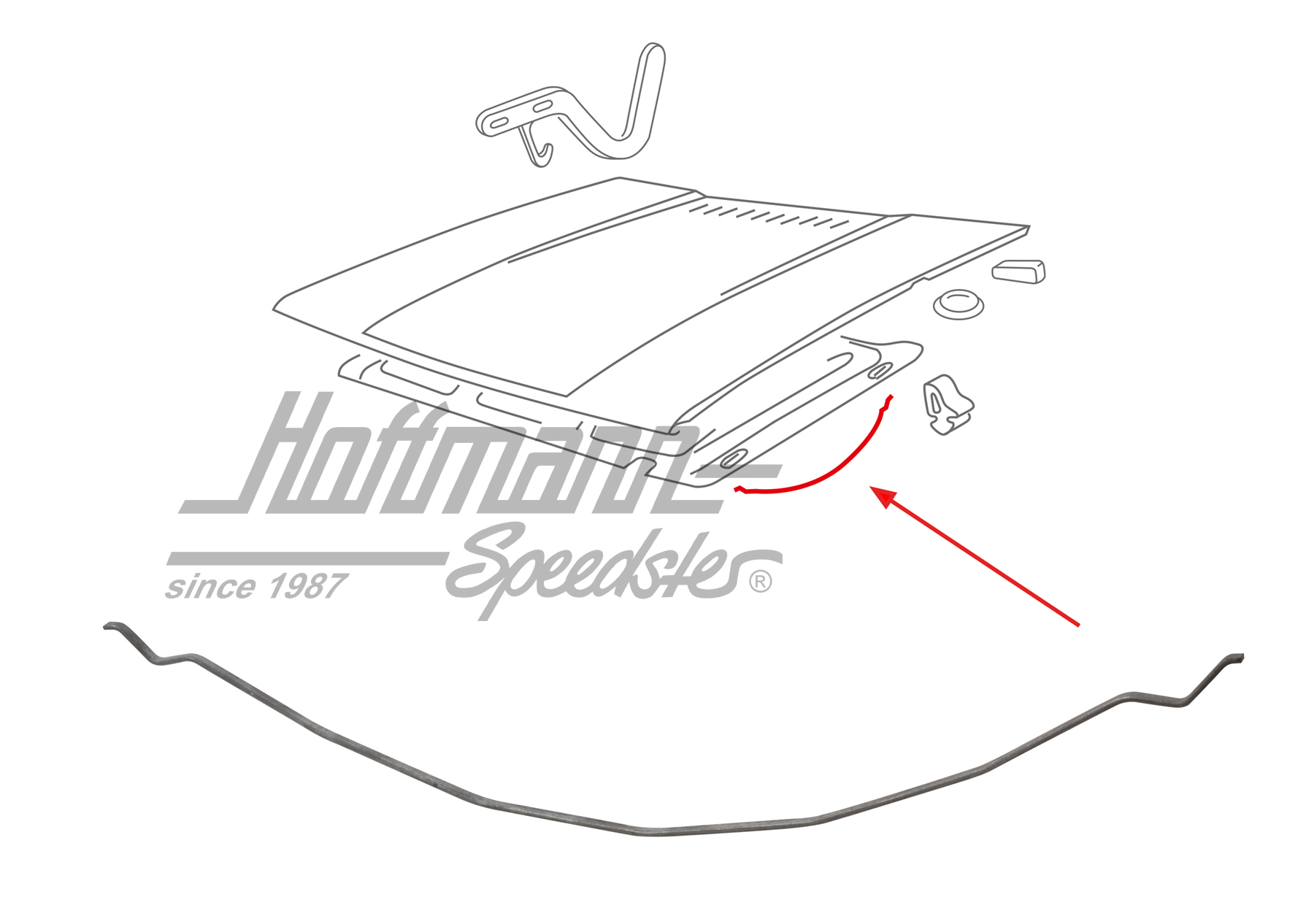 Clip, aislamiento del capó motor
 (Original) | 171 863 849 | 180-3046-10