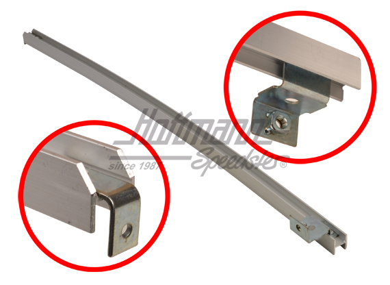 Riel de guía, ventanilla de manivela / deflector, izqda., plateado | 251 837 409  silber | 360-1740-11