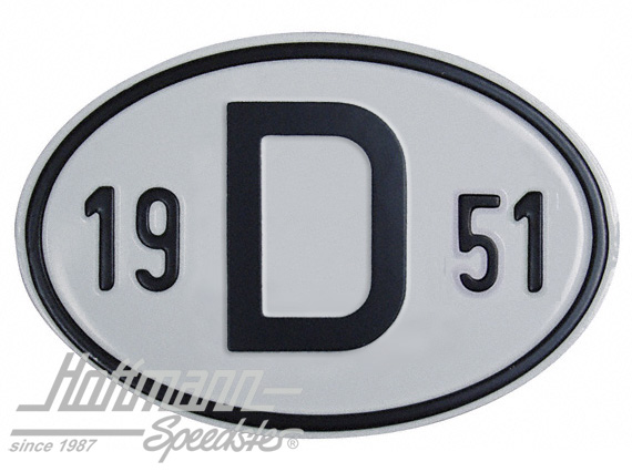 Placa de nacionalidad "D" (Alemania), "1951", aluminio |  | 020-2396-51
