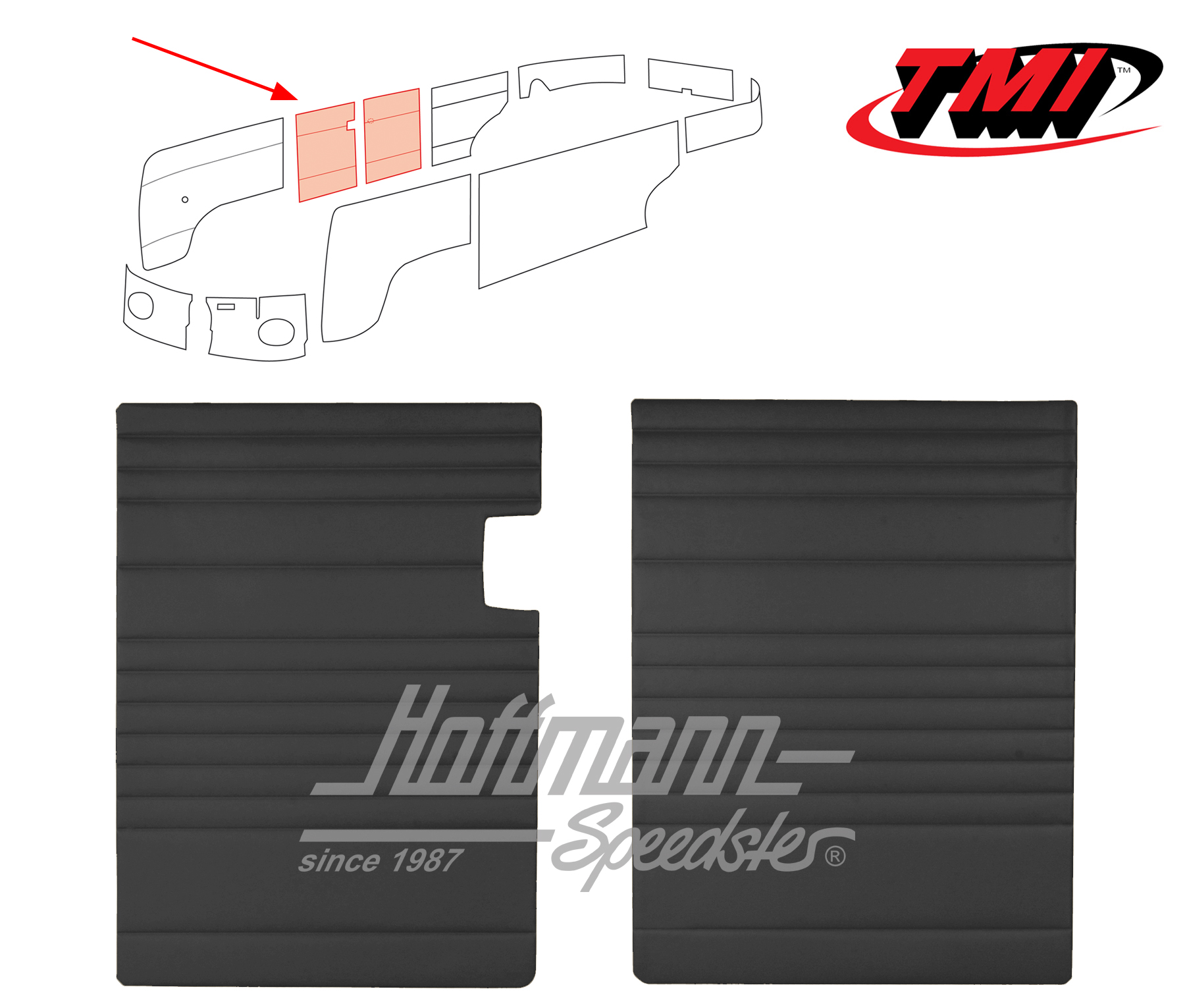 Paneles de puertas abatibles, 55-67, negro | 10-2113-11 | 098-0570-01