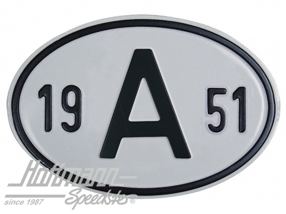 Placa de nacionalidad "A" (Austria), "1951", aluminio |  | 020-2398-51