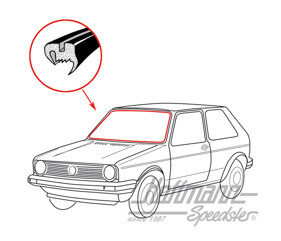 Junta de parabrisas, sin ranura, Golf 1 Sedán y Cabriolet | 171 845 121 | 180-7060