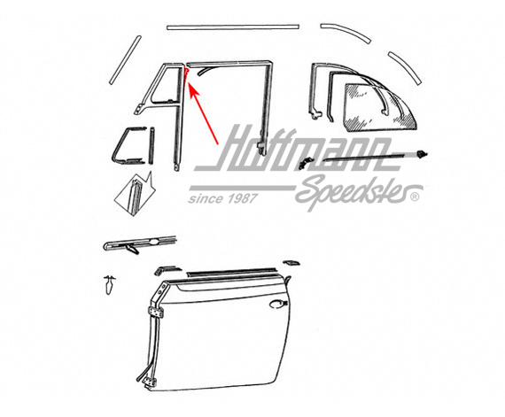 Perfil de guia, ventanilla giratoria, -7.64 |  | 020-5062