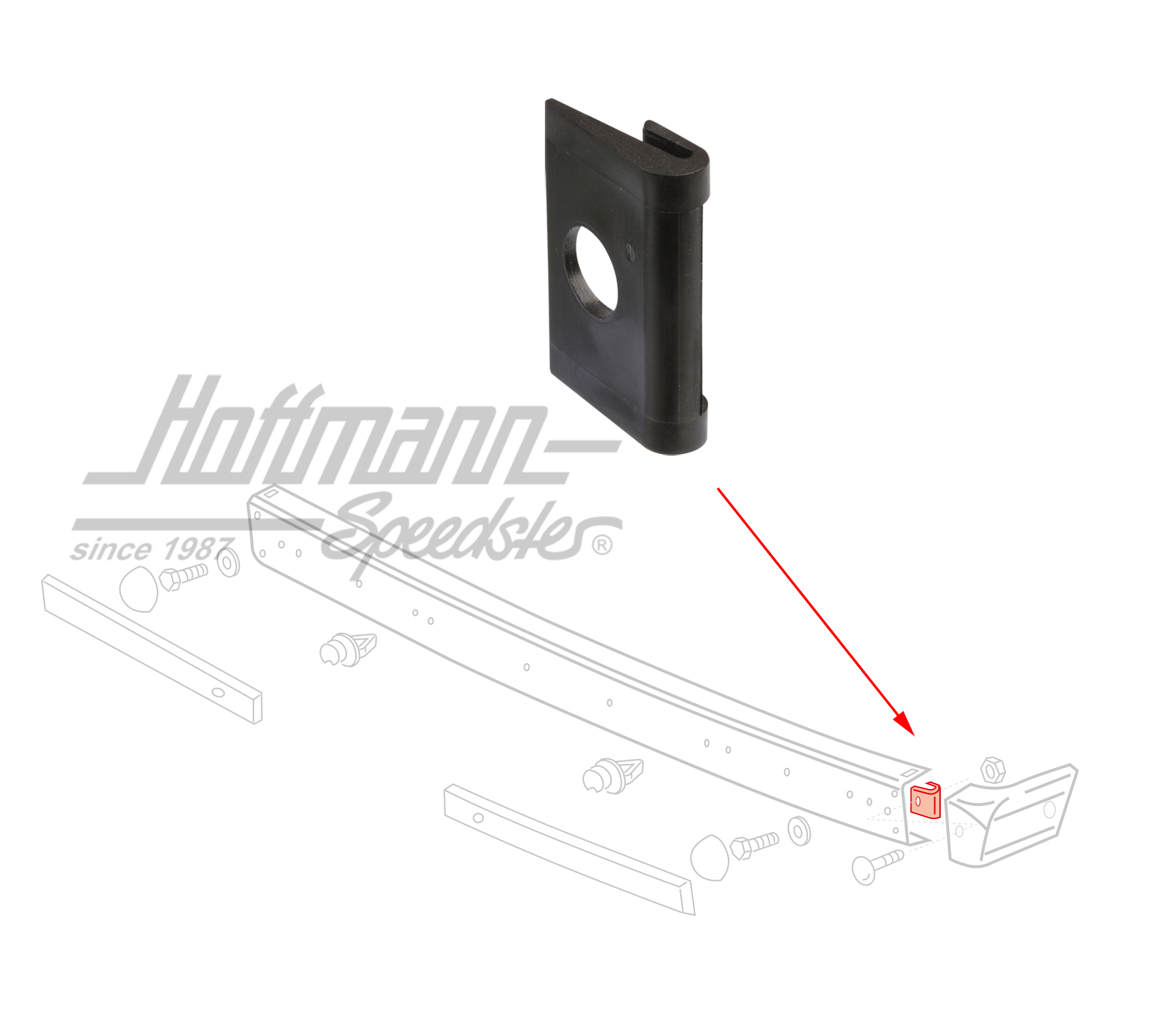 Pieza distanciadora
, squina de parachoques
, anterior | 251 807 133 | 370-2200-20
