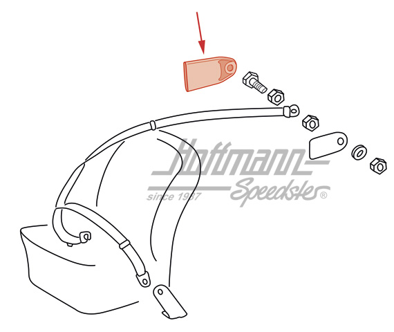 Caperuza, cinturón de seguridad, superior, 911/912                                                  