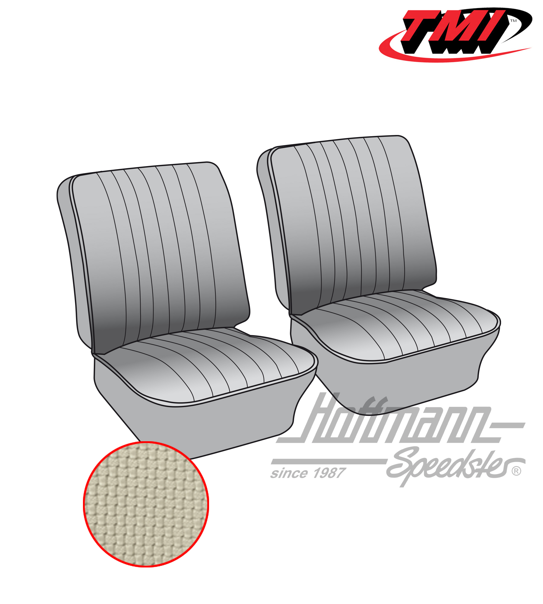 Fundas de asiento, delanteros, 67-73, blanco antiguo | 43-2114-05 | 098-0620-50