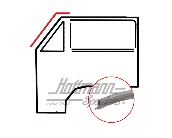 Junta de puerta, delantero hacia columna A, 550 mm | 171 837 913 F | 350-2512