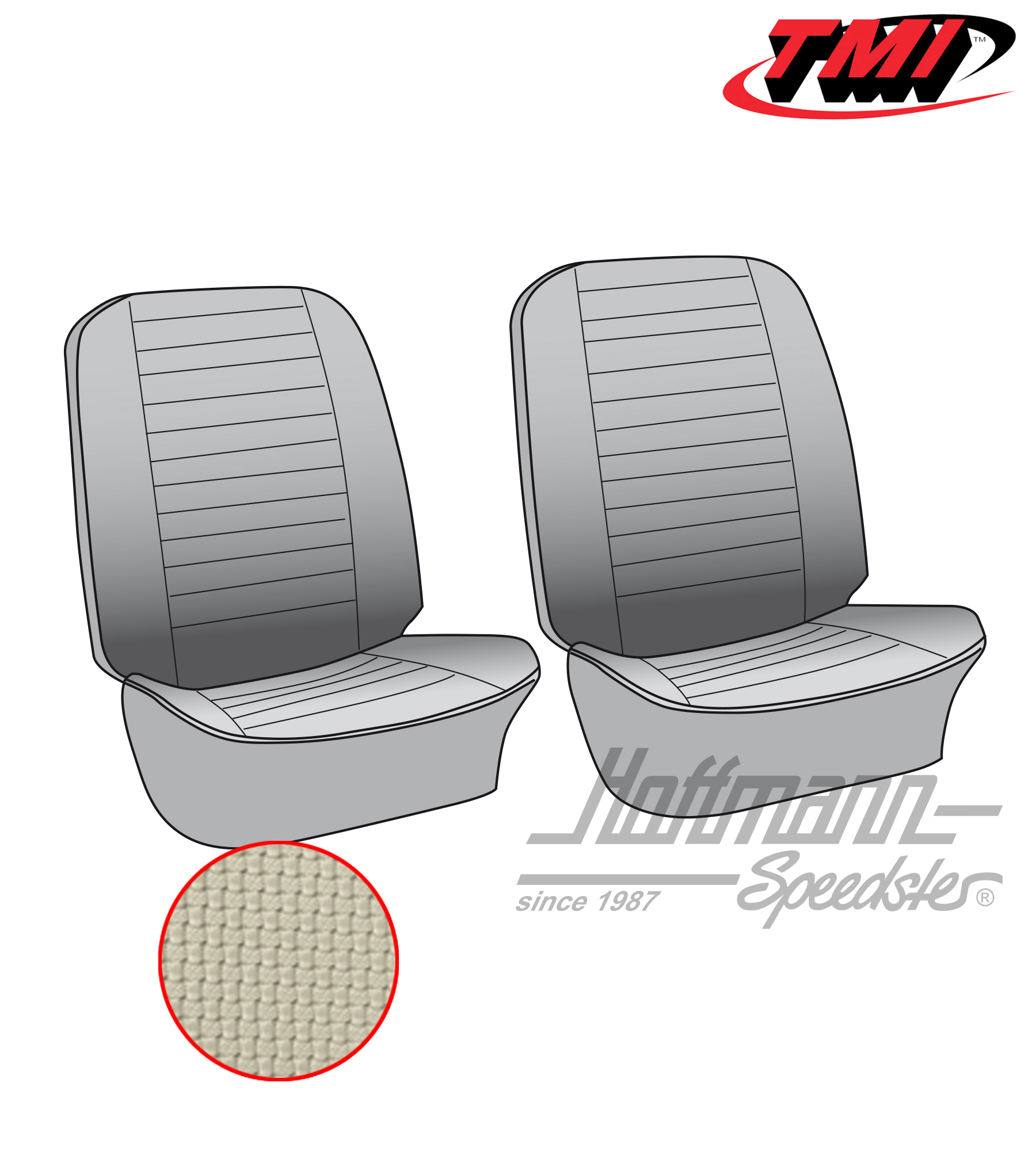 Fundas de asiento, delanteros, 73-76, blanco antiguo | 43-2115-05 | 098-0624-50