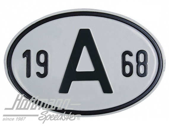 Placa de nacionalidad "A" (Austria), "1968", aluminio |  | 020-2398-68
